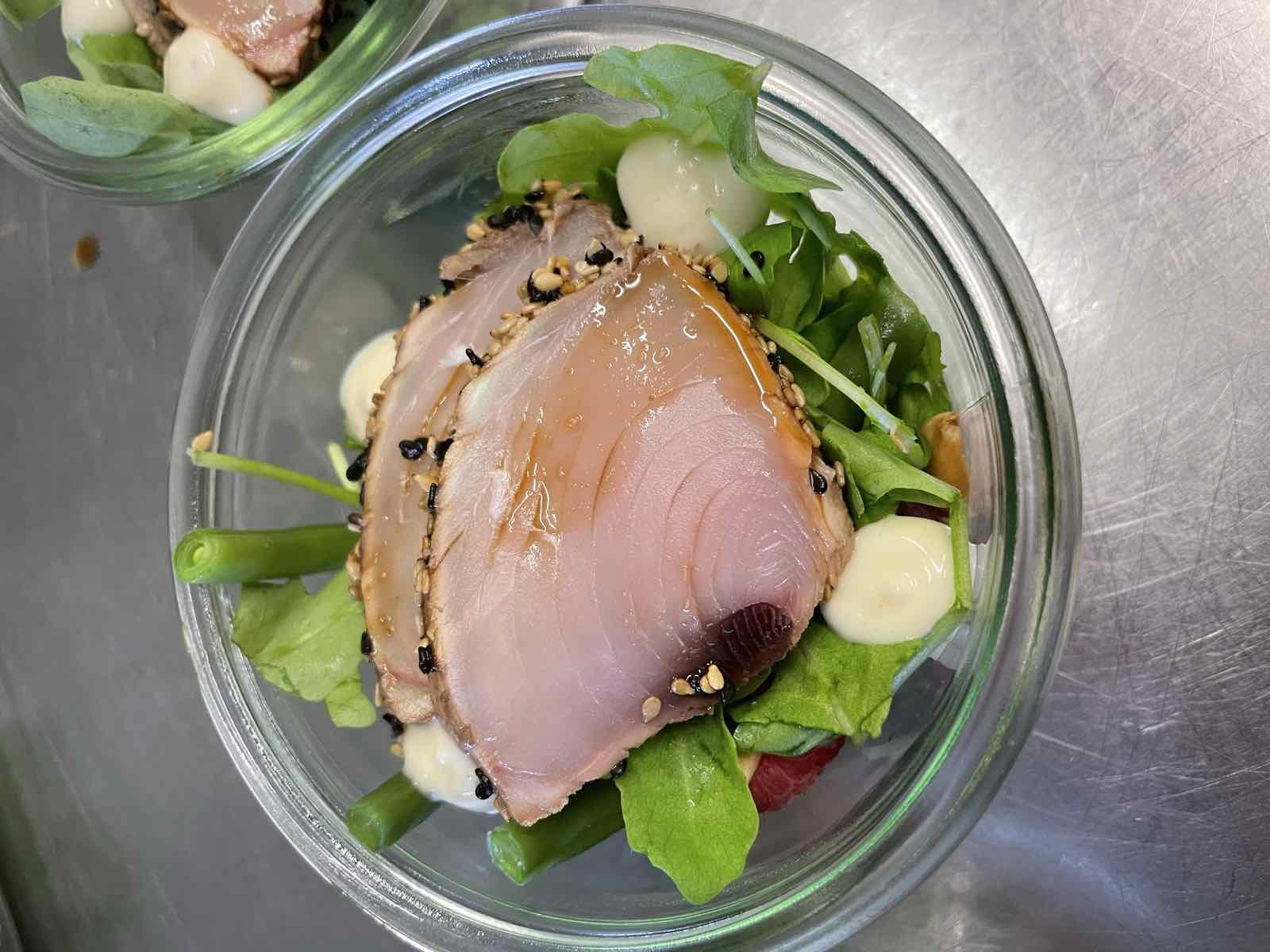 Tataki en verrine, gros plan, COMER Traiteur